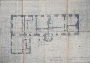 <p>Opmeting van de beletage uit 1965 van architectenbureau W.A. Heineman uit Velp (Huisarchief Huis Sevenaer). </p>
